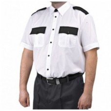 Рубашка мужская кор. рукав белая с чёрным